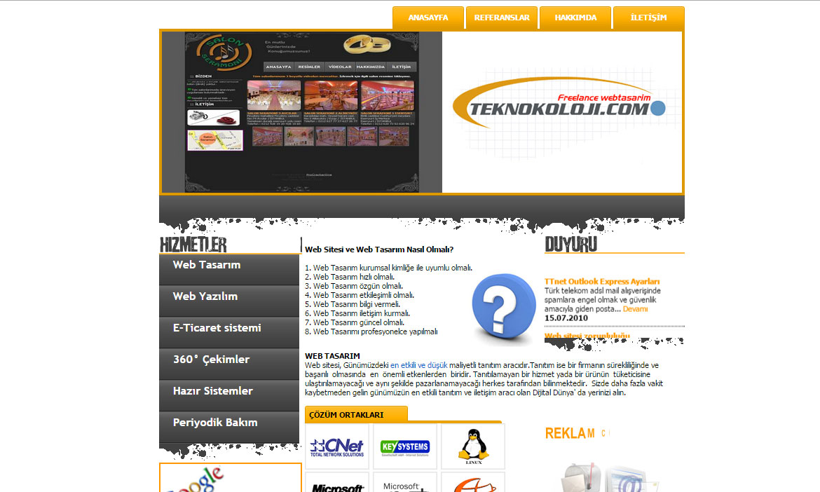 Web yazılım, teknokolji demo, demo web sitesi, yönetim panelli web sitesi